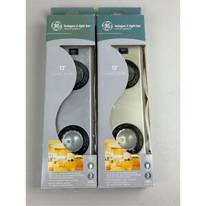 NEW GE Halogen 2-Light Bar Natural Highlights 13in Nickel Finish- Set of 2